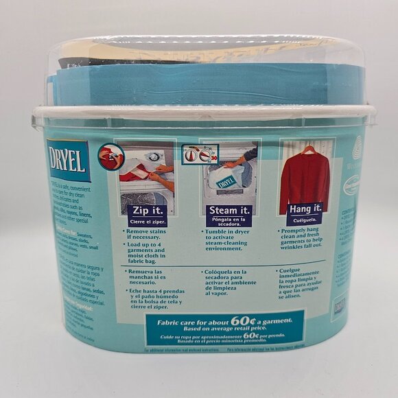 DRYEL At Home Dry Cleaner Starter Kit 4 Dryer Loads Up To 16 Garments NOS Vtg - Picture 5 of 5
